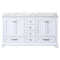 Lexora Dukes 60" W x 22" D White Double Bath Vanity and Carrara Marble Top