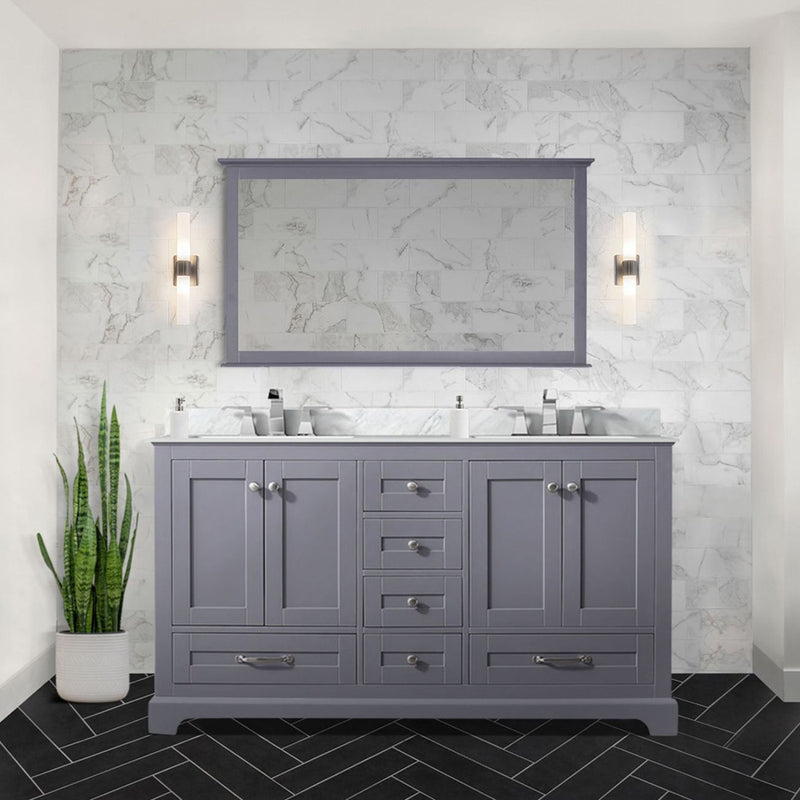 Lexora Dukes 60" W x 22" D Double Bath Vanity and 58" Mirror