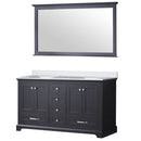 Lexora Dukes 60" W x 22" D Espresso Double Bath Vanity Carrara Marble Top with 58" Mirror