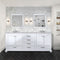 Lexora Dukes 80" W x 22 " D White Double Bath Vanity Carrara Marble Top and 30" Mirrors