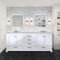 Lexora Dukes 80" W x 22 " D White Double Bath Vanity Carrara Marble Top with Faucet Set and 30" Mirrors