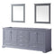 Lexora Dukes 80" W x 22" D Double Bath Vanity and 30" Mirrors