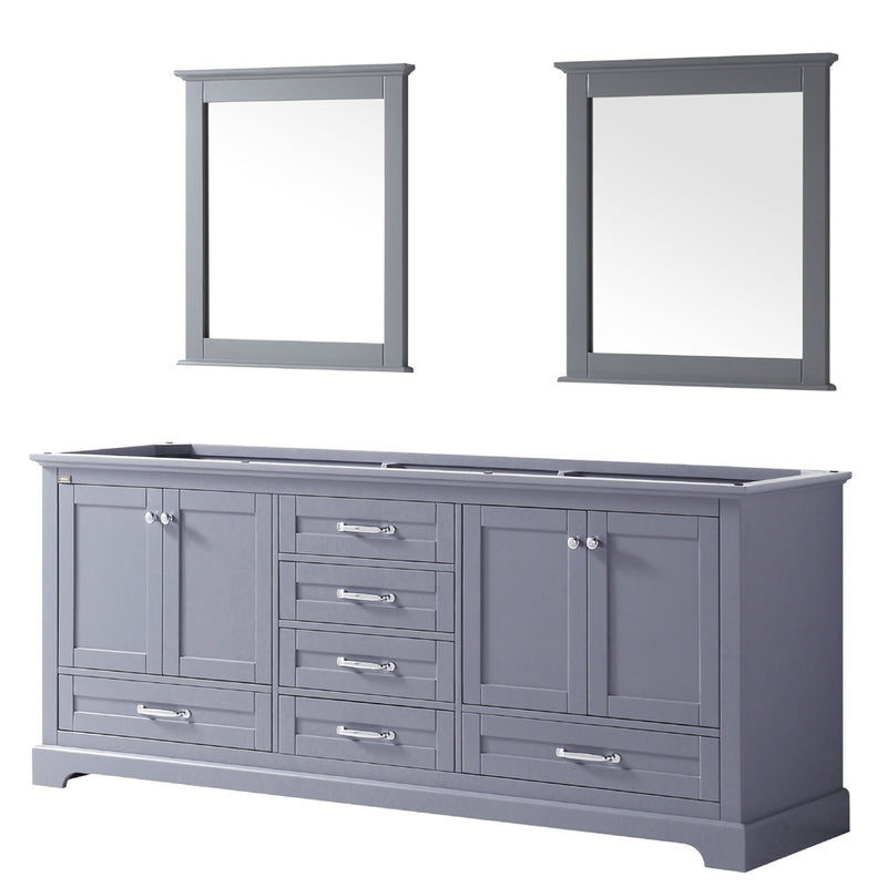 Lexora Dukes 80" W x 22" D Double Bath Vanity and 30" Mirrors