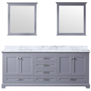 Lexora Dukes 80" W x 22" D Dark Grey Double Bath Vanity and Carrara Marble Top