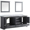 Lexora Dukes 80" W x 22 " D Dark Grey Double Bath Vanity Carrara Marble Top and 30" Mirrors