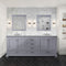 Lexora Dukes 80" W x 22 " D Dark Grey Double Bath Vanity Carrara Marble Top and 30" Mirrors