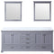 Lexora Dukes 80" W x 22 " D Dark Grey Double Bath Vanity Carrara Marble Top and 30" Mirrors