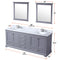 Lexora Dukes 80" W x 22 " D Dark Grey Double Bath Vanity Carrara Marble Top with Faucet Set and 30" Mirrors