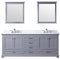 Lexora Dukes 80" W x 22 " D Dark Grey Double Bath Vanity Carrara Marble Top with Faucet Set and 30" Mirrors