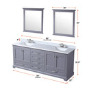 Lexora Dukes 80" W x 22" D Dark Grey Double Bath Vanity and Carrara Marble Top