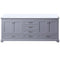 Lexora Dukes 80" W x 22" D Dark Grey Double Bath Vanity and Carrara Marble Top