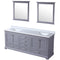 Lexora Dukes 80" W x 22 " D Dark Grey Double Bath Vanity Carrara Marble Top and 30" Mirrors