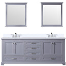 Lexora Dukes 80" W x 22 " D Dark Grey Double Bath Vanity Carrara Marble Top with Faucet Set and 30" Mirrors