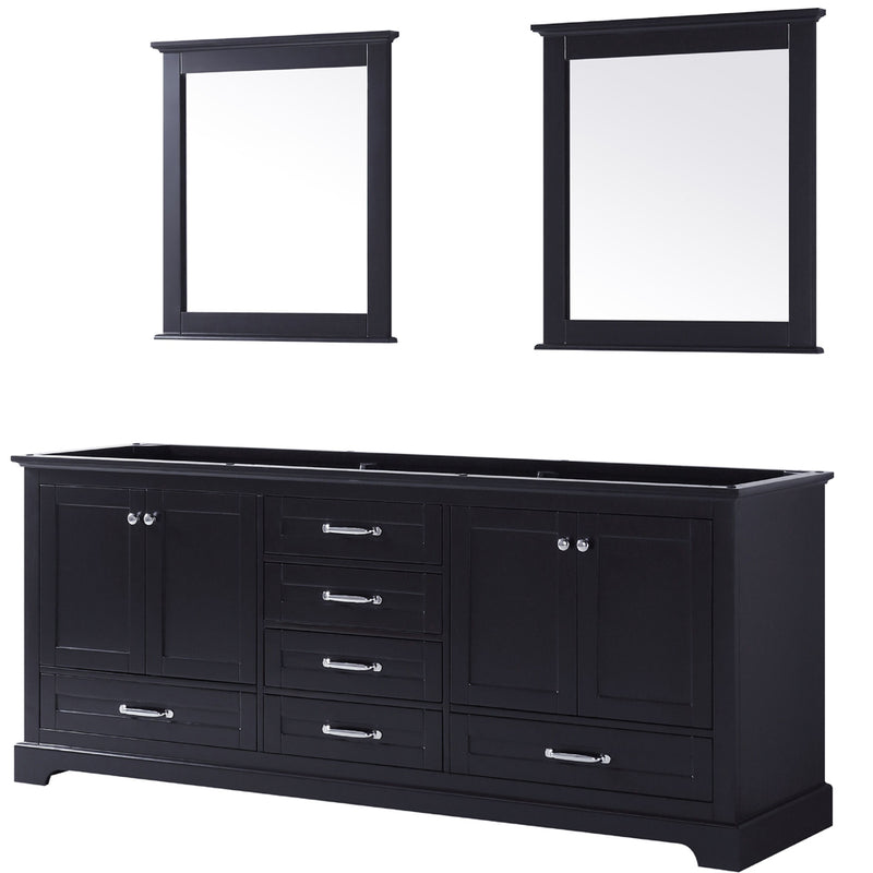 Lexora Dukes 80" W x 22" D Double Bath Vanity and 30" Mirrors