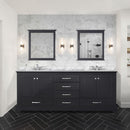 Lexora Dukes 80" W x 22" D Espresso Double Bath Vanity and Carrara Marble Top