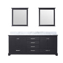 Lexora Dukes 80" W x 22 " D Espresso Double Bath Vanity, Carrara Marble Top and 30" Mirrors