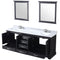 Lexora Dukes 80" W x 22 " D Espresso Double Bath Vanity Carrara Marble Top with Faucet Set and 30" Mirrors