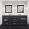 Lexora Dukes 80" W x 22 " D Espresso Double Bath Vanity, Carrara Marble Top and 30" Mirrors