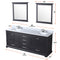 Lexora Dukes 80" W x 22 " D Espresso Double Bath Vanity Carrara Marble Top with Faucet Set and 30" Mirrors