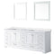 Lexora Dukes 84" W x 22" D White Double Bath Vanity Carrara Marble Top and 34" Mirrors