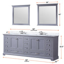 Lexora Dukes 84" W x 22" D Dark Grey Double Bath Vanity and Carrara Marble Top