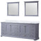 Lexora Dukes 84" W x 22" D Dark Grey Double Bath Vanity Carrara Marble Top and 34" Mirrors