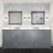 Lexora Dukes 84" W x 22" D Dark Grey Double Bath Vanity Carrara Marble Top with Faucet Set and 34" Mirrors