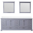 Lexora Dukes 84" W x 22" D Dark Grey Double Bath Vanity Carrara Marble Top and 34" Mirrors