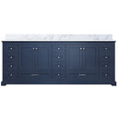 Lexora Dukes 84" W x 22" D Navy Blue Double Bath Vanity and Carrara Marble Top