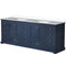 Lexora Dukes 84" W x 22" D Navy Blue Double Bath Vanity and Carrara Marble Top