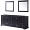 Lexora Dukes 84" W x 22 " D Double Bath Vanity and 34" Mirrors