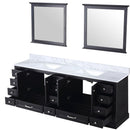 Lexora Dukes 84" W x 22" D Espresso Double Bath Vanity Carrara Marble Top and 34" Mirrors