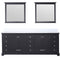 Lexora Dukes 84" W x 22" D Espresso Double Bath Vanity Carrara Marble Top and 34" Mirrors