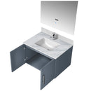 Lexora Geneva 30" W x 22" D Dark Grey Bath Vanity Marble Top with Faucet Set and 30" LED Mirror