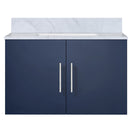 Lexora Geneva 30" W x 22" D Navy Blue Bath Vanity and Marble Top