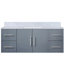 Lexora Geneva 48" W x 22" D Dark Grey Bath Vanity and Marble Top