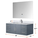 Lexora Geneva 48 " W x 22 " D Dark Grey Bath Vanity Marble Top and 48" LED Mirror