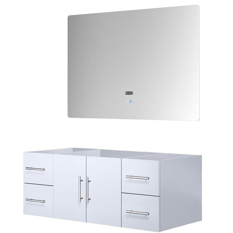 Lexora Geneva 48" W x 22" D Single Bath Vanity and 48" LED Mirror