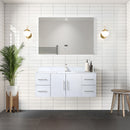 Lexora Geneva 48" W x 22" D Glossy White Bath Vanity and Marble Top