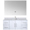 Lexora Geneva 48 " W x 22 " D Glossy White Bath Vanity Marble Top with Faucet Set and 48" LED Mirror