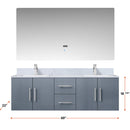 Lexora Geneva 60 " W x 22 " D Dark Grey Double Bath Vanity and Marble Top