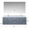 Lexora Geneva 60" W x 22" D Dark Grey Double Bath Vanity Marble Top and 60" LED Mirror