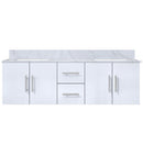 Lexora Geneva 60 " W x 22 " D Glossy White Double Bath Vanity and Marble Top