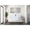 Lexora Geneva 60" W x 22" D Glossy White Double Bath Vanity Marble Top with Faucet Set and 60" LED Mirror