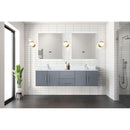 Lexora Geneva 72" W x 22" D Dark Grey Double Bath Vanity and Marble Top