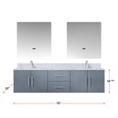 Lexora Geneva 72" W x 22" D Dark Grey Double Bath Vanity Marble Top and 30" LED Mirrors