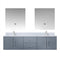 Lexora Geneva 72" W x 22" D Dark Grey Double Bath Vanity Marble Top with Faucet Set and 30" LED Mirrors