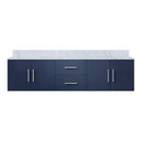 Lexora Geneva 72" W x 22" D Navy Blue Double Bath Vanity and Marble Top