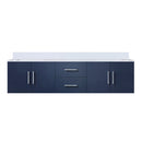 Lexora Geneva 72" W x 22" D Navy Blue Double Bath Vanity and Marble Top