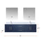 Lexora Geneva 72" W x 22" D Navy Blue Double Bath Vanity Marble Top and 30" LED Mirrors